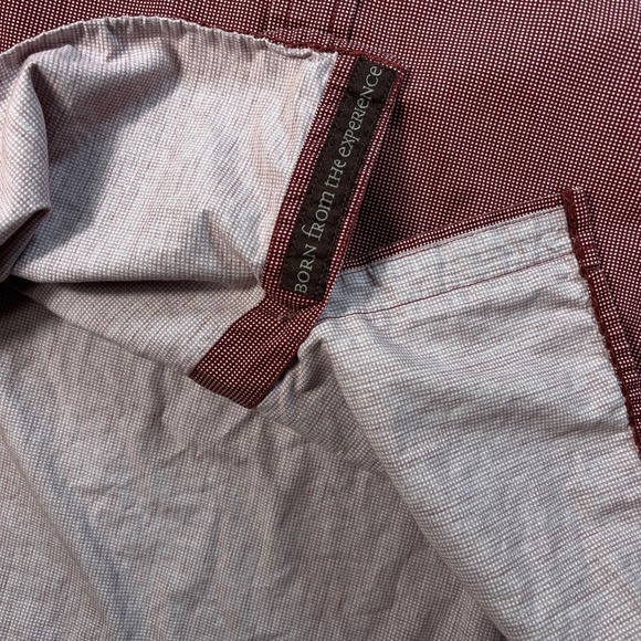 Prana Borla Shirt Men's XL Red Micro Dot Cotton Pocket Button Up Outdoor *Stain* - Picture 8 of 16